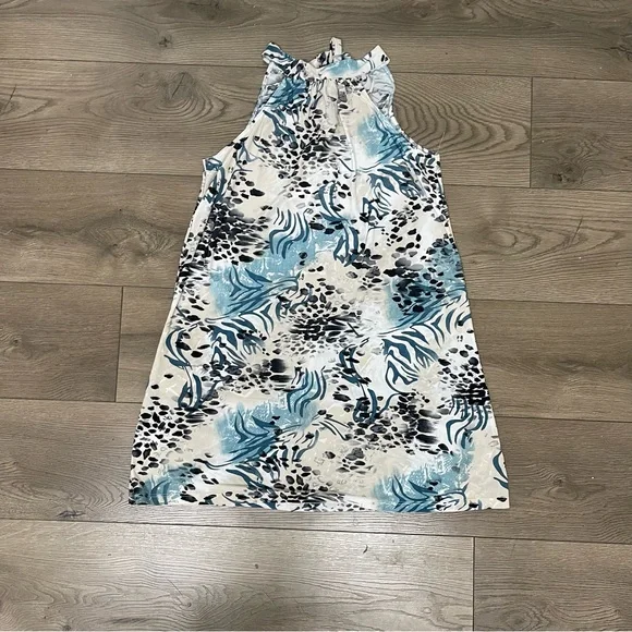 ViVI Blue and Black Patterned Dress Size S - Picture 2 of 6